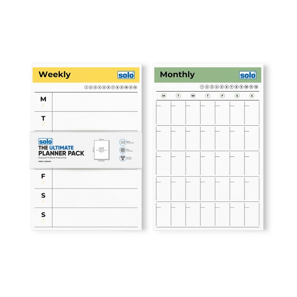 A5 Weekly & Monthly Tear Off Planner | To Do List | A5 | For Office, Home & School | 50 Sheets Per Pad, 80 GSM (Pack of 2) | TOPA5C2